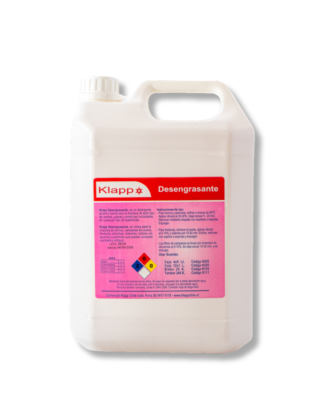 Desengrasante Klapp VERVAL - Productos químicos profesionales