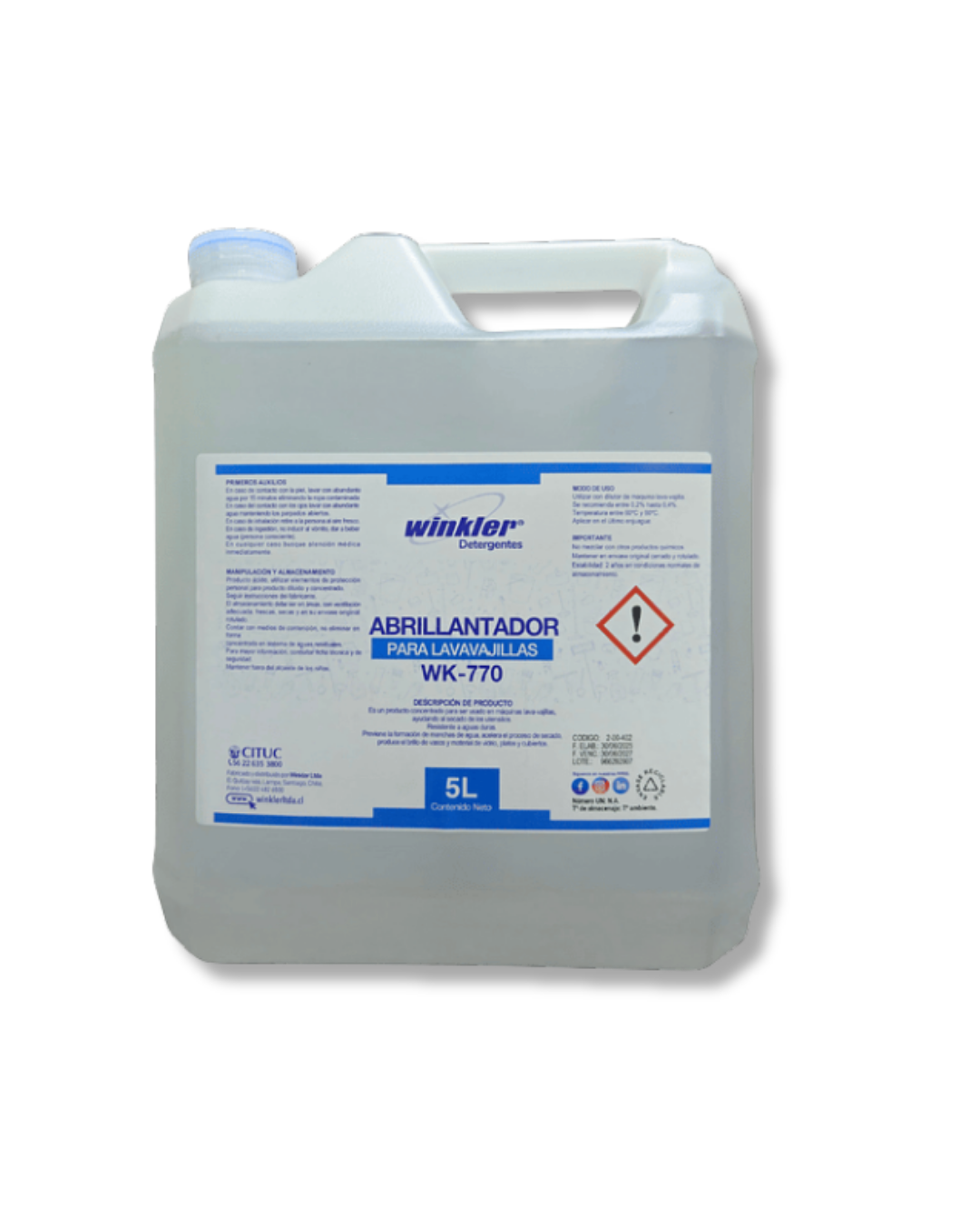 Abrillantador para Lavavajillas VERVAL - Productos químicos profesionales