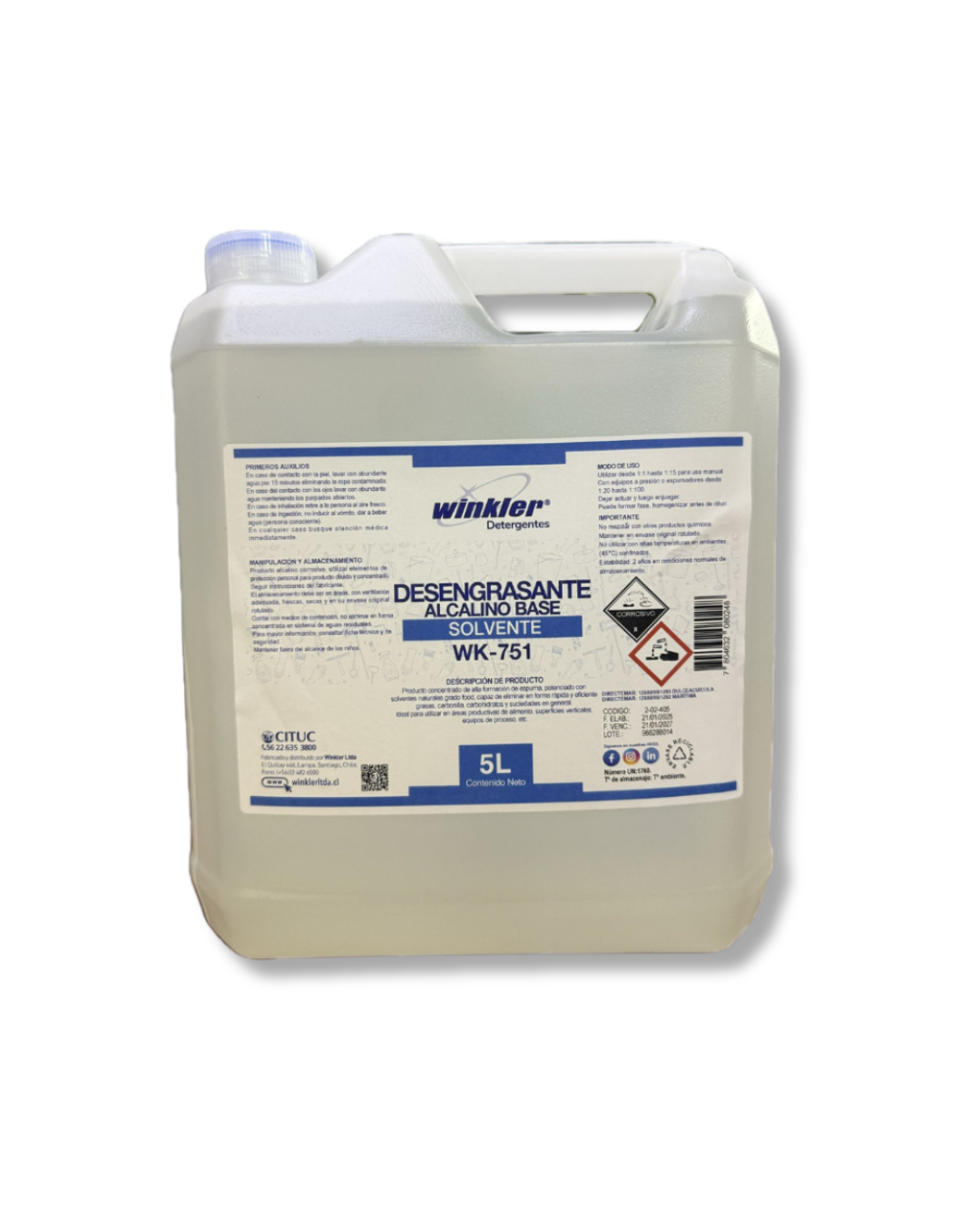 Desengrasante Alcalino Base Solventes VERVAL - Productos químicos profesionales