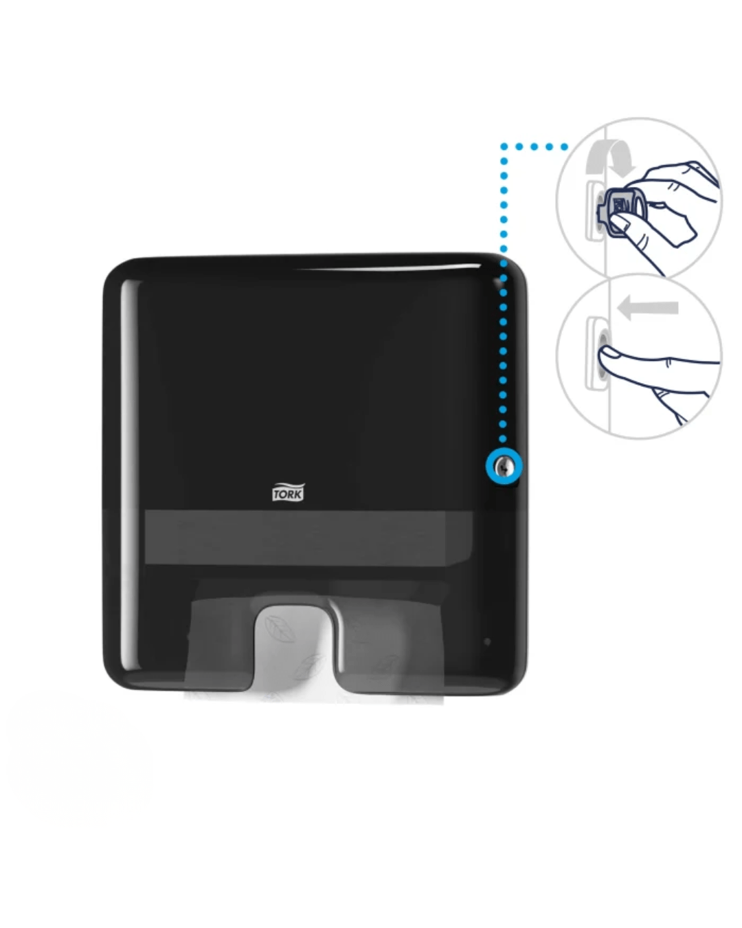 Dispensador de Toalla Interfoliada Tork Negro VERVAL - Dilutores y dispensadores
